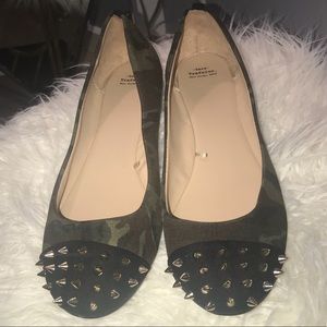 Zara Camo Spiked Flats✨